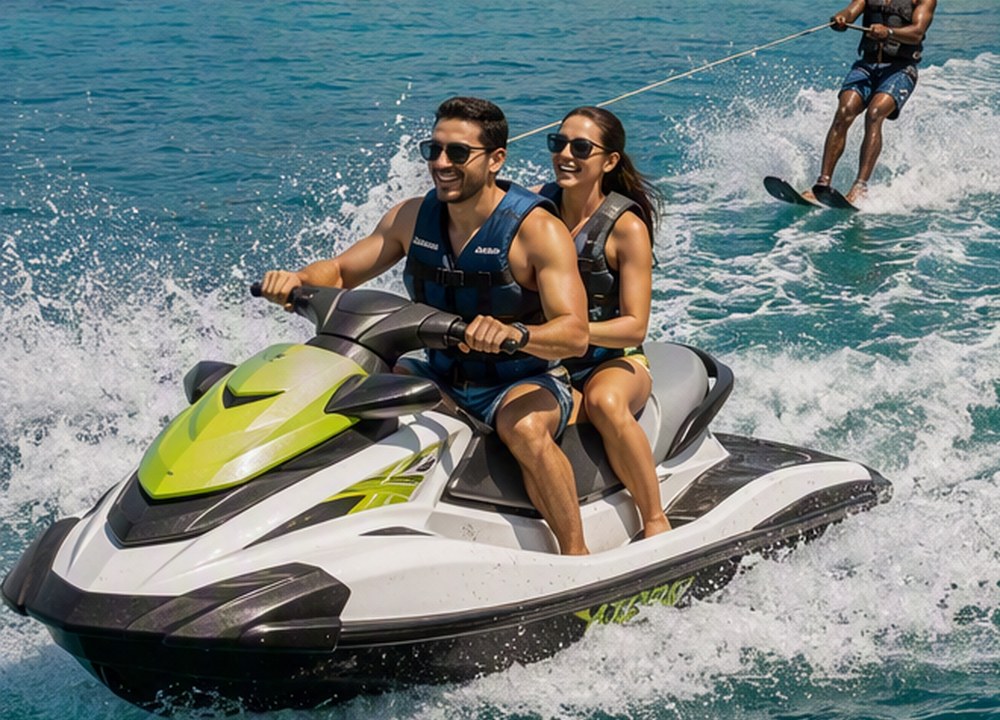 Jet ski activity on a lake