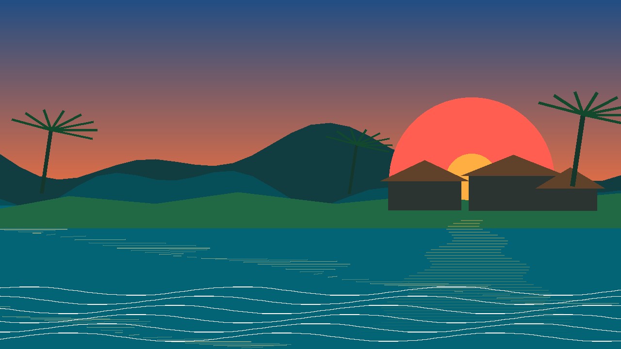 Sunset lake atmosphere